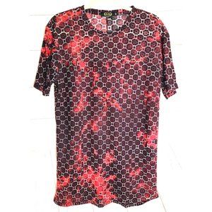 Gold Leaf Medium Red Brown Breathable Short Sleeve Designer Men Shirt